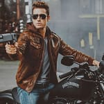 Ronald Brown leather motorcycle jacket